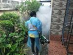 ลงพื้นที่พ่นหมอกควันในการควบคุมและป้องกันโรคไข้เลือดออก ในพื